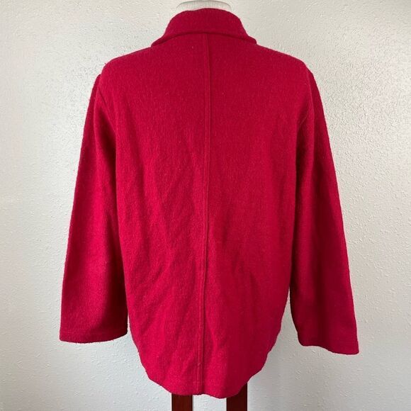 Alfred Dunner Red Wool Holiday Button Down Jacket Size S EUC - Picture 5 of 6